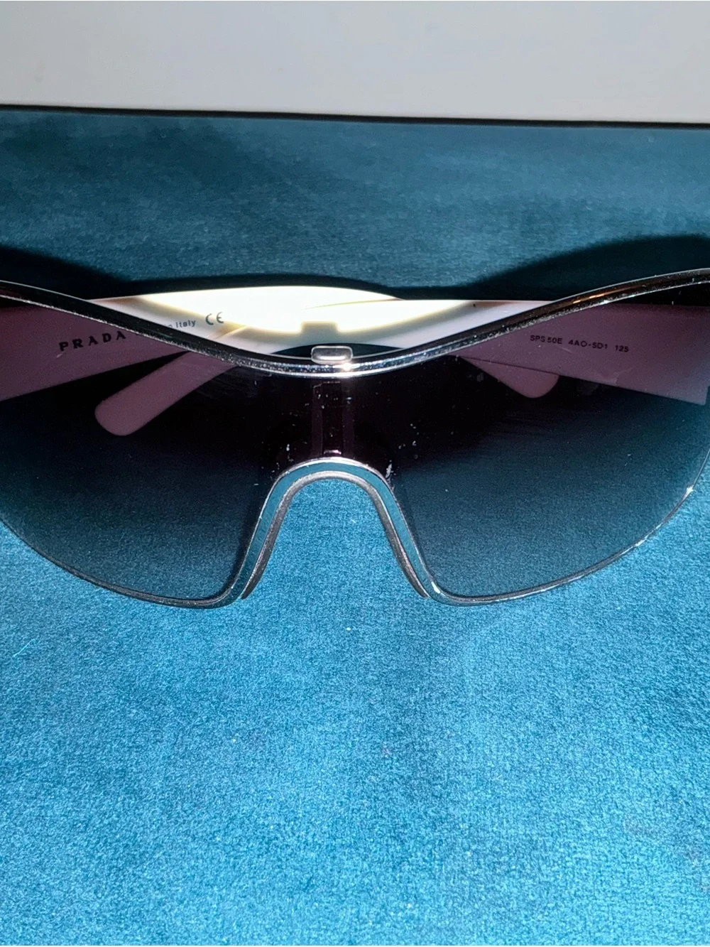 Vintage Archival Prada Linea Rossa SPS 50E Sunglasses Shield Mask White/Black